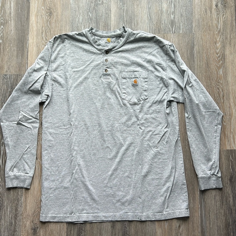 Carhartt Henley Long Sleeve - XL Tall - Gray